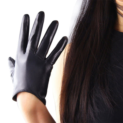 Women's Genuine Leather 6.3 Inch Slim Fit Full Finger Daily Gloves