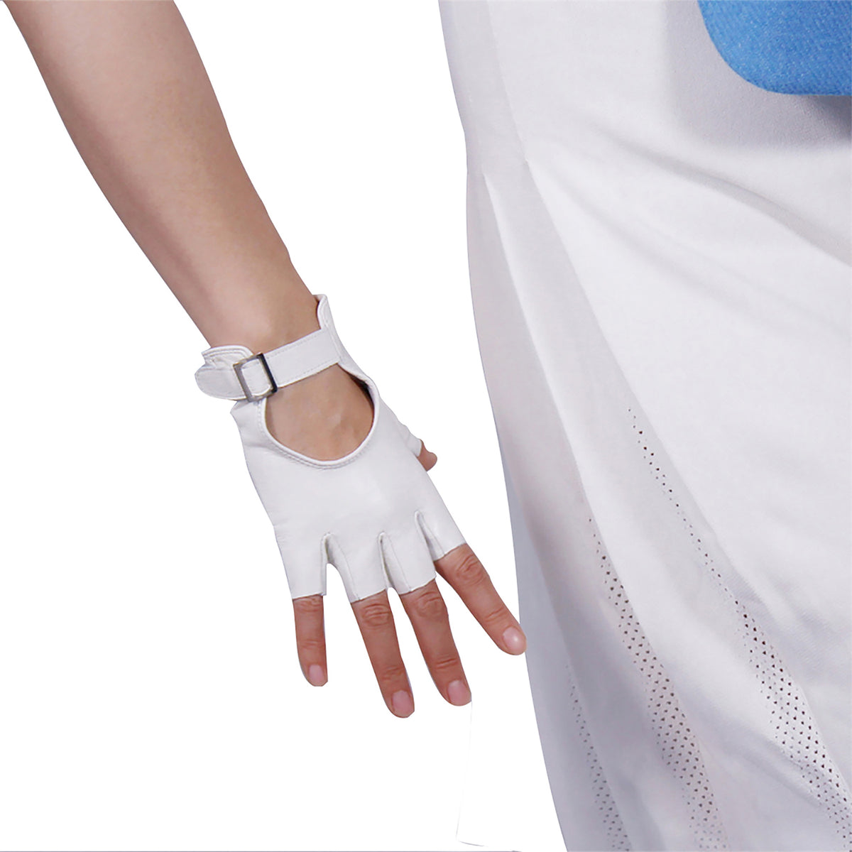 Women's Genuine Leather 5.5 Inch Slim Fit Half Finger Driving Gloves