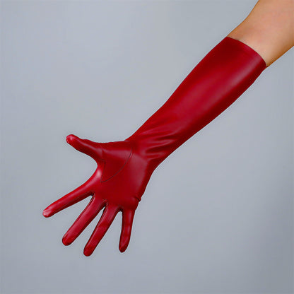 Women's Latex 15.7 Inch Slim Fit Full Finger Party Gloves