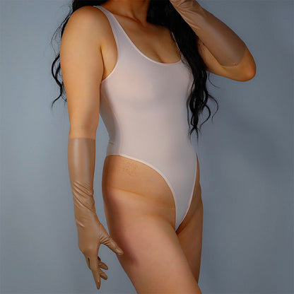 Women's Latex 15.7 Inch Slim Fit Full Finger Party Gloves