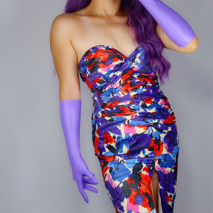 Women's Latex 15.7 Inch Slim Fit Full Finger Party Gloves