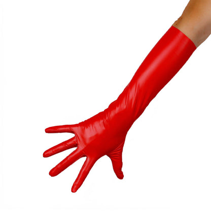 Women's Latex 15.7 Inch Slim Fit Full Finger Party Gloves