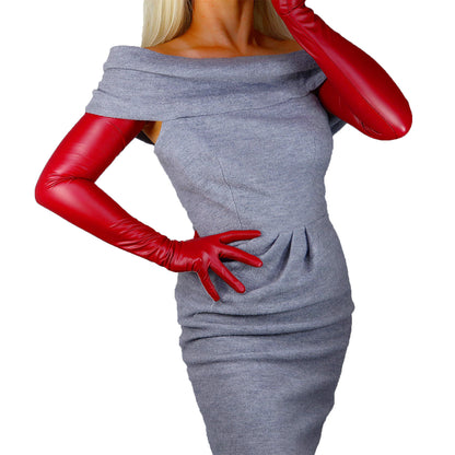 Women's Latex 27.6 Inch Slim Fit Full Finger Party Gloves