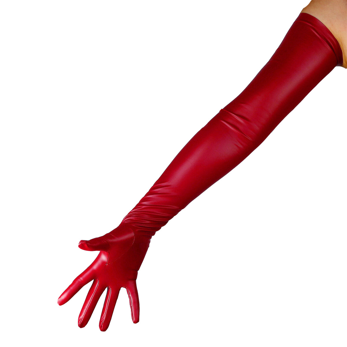 Women's Latex 27.6 Inch Slim Fit Full Finger Party Gloves