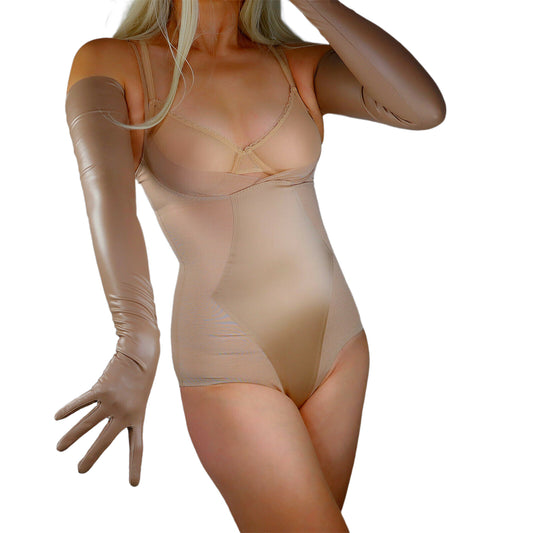 Women's Latex 27.6 Inch Slim Fit Full Finger Party Gloves
