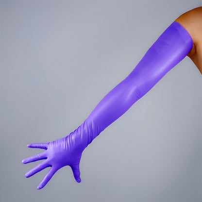 Women's Latex 27.6 Inch Slim Fit Full Finger Party Gloves