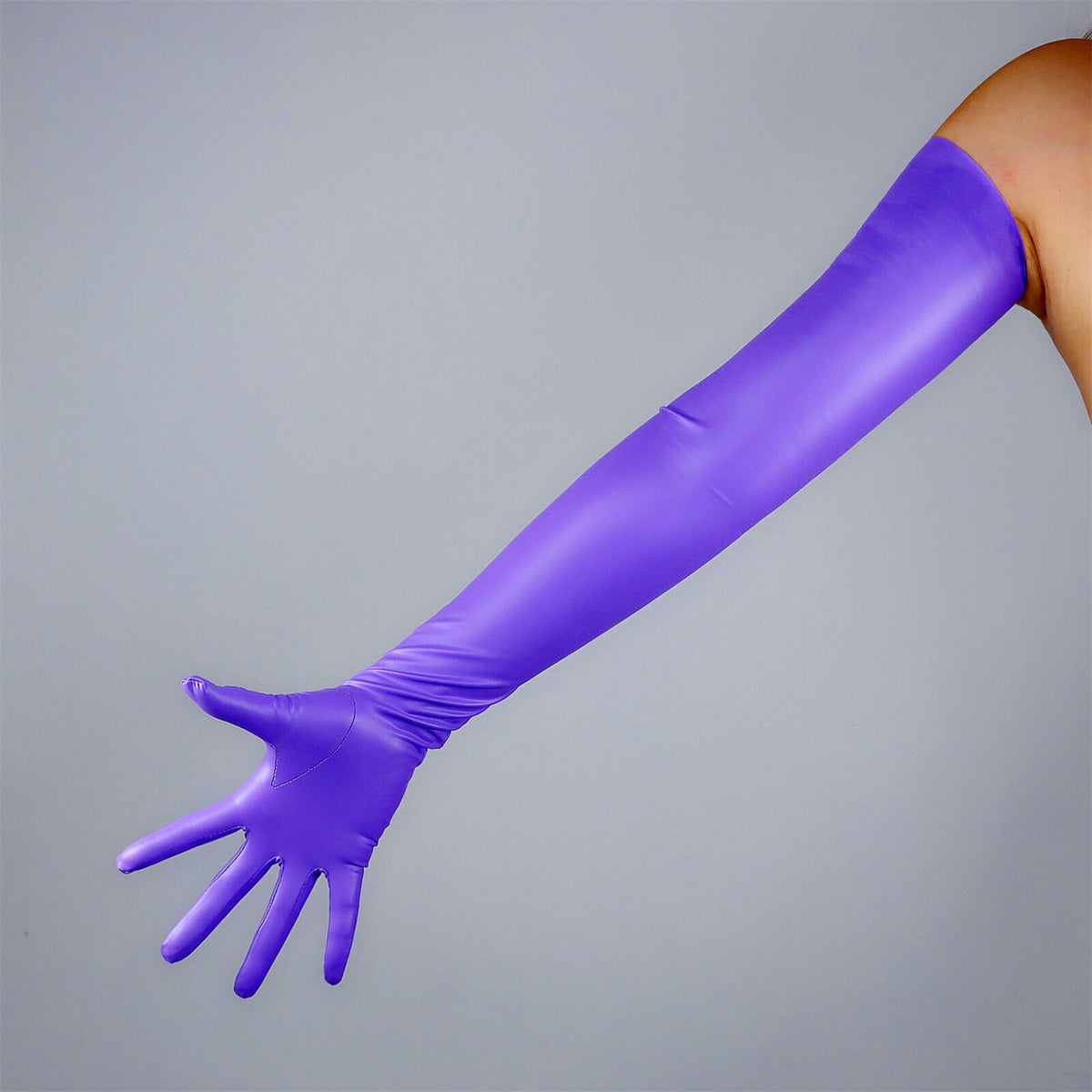 Women's Latex 27.6 Inch Slim Fit Full Finger Party Gloves