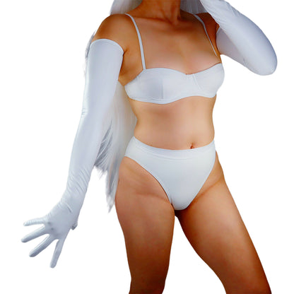 Women's Latex 27.6 Inch Slim Fit Full Finger Party Gloves