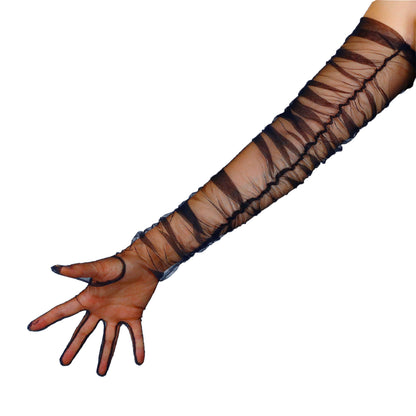 Women's Tulle 47 Inch Oversized Full Finger Wedding Gloves