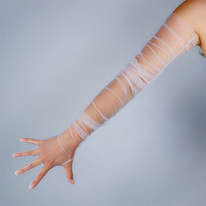 Women's Tulle 47 Inch Oversized Full Finger Wedding Gloves