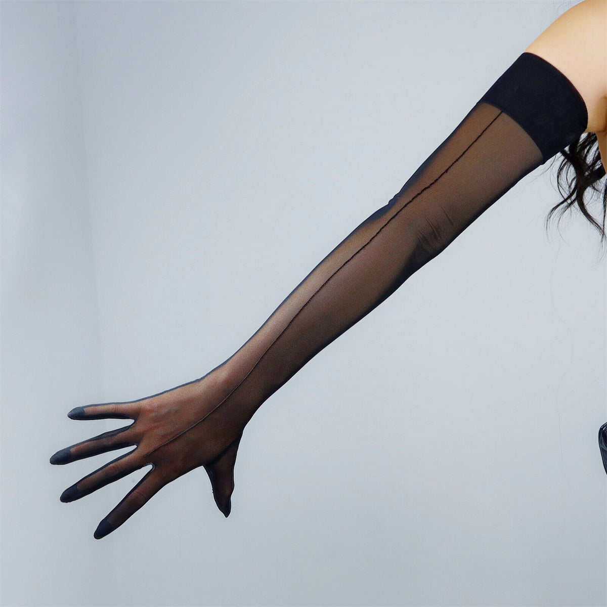 Women's Tulle 27.6 Inch Stretch Slim Fit Full Finger Party Gloves