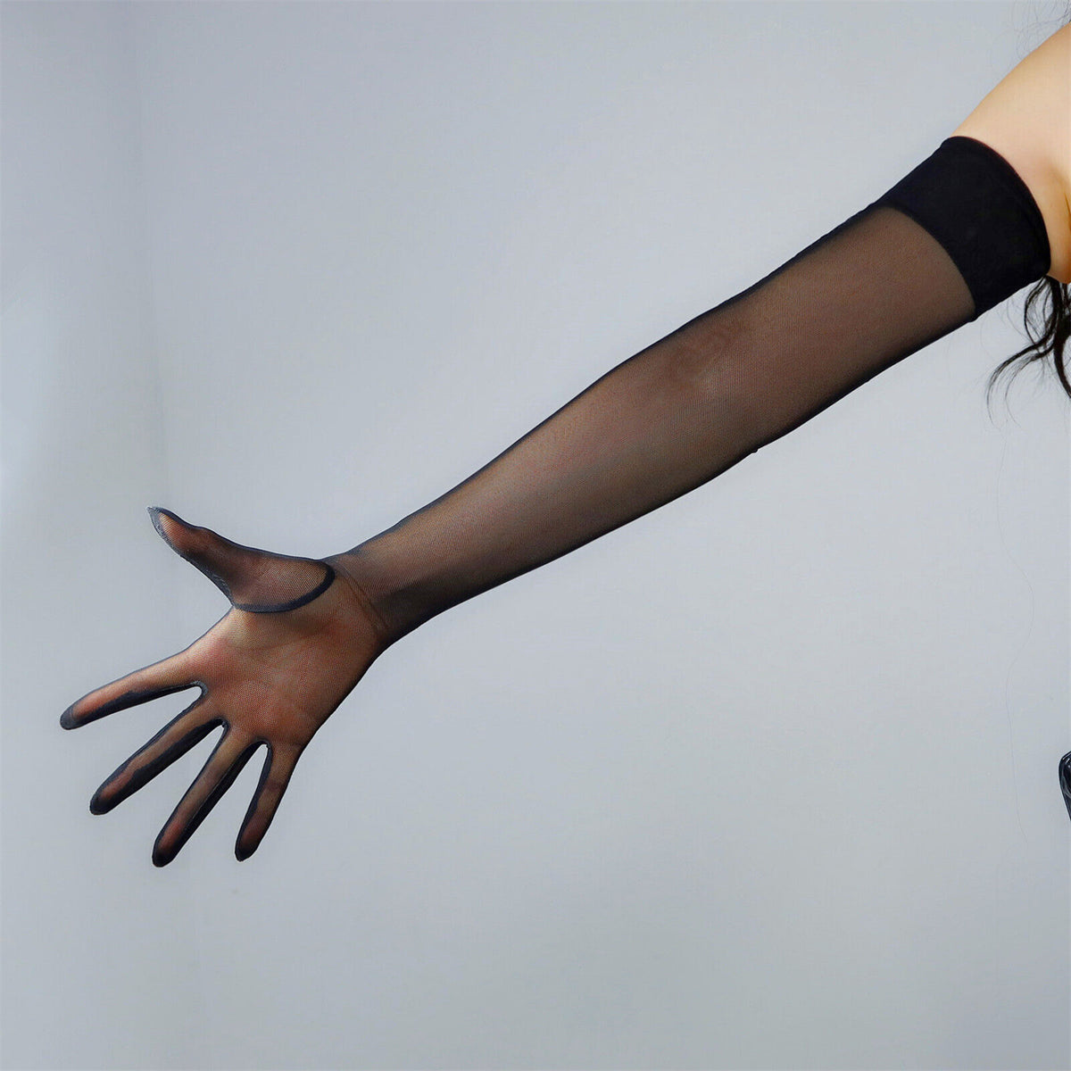 Women's Tulle 27.6 Inch Stretch Slim Fit Full Finger Party Gloves