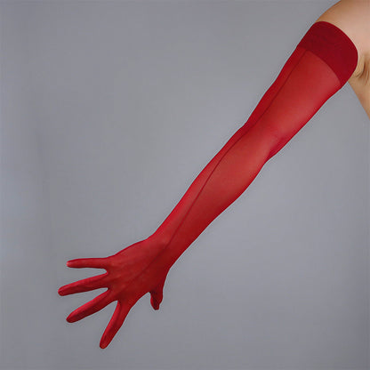 Women's Tulle 27.6 Inch Stretch Slim Fit Full Finger Party Gloves