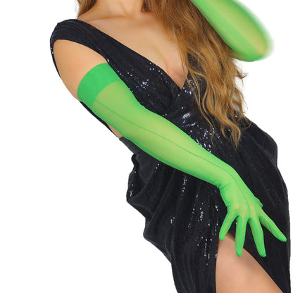 Women's Tulle 27.6 Inch Stretch Slim Fit Full Finger Party Gloves