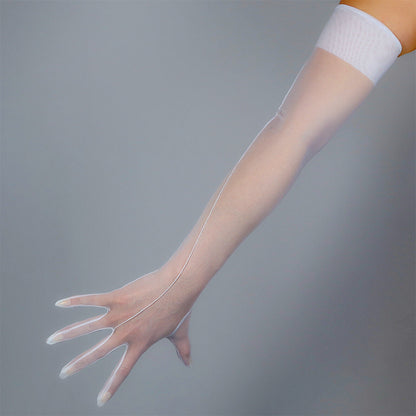 Women's Tulle 27.6 Inch Stretch Slim Fit Full Finger Party Gloves