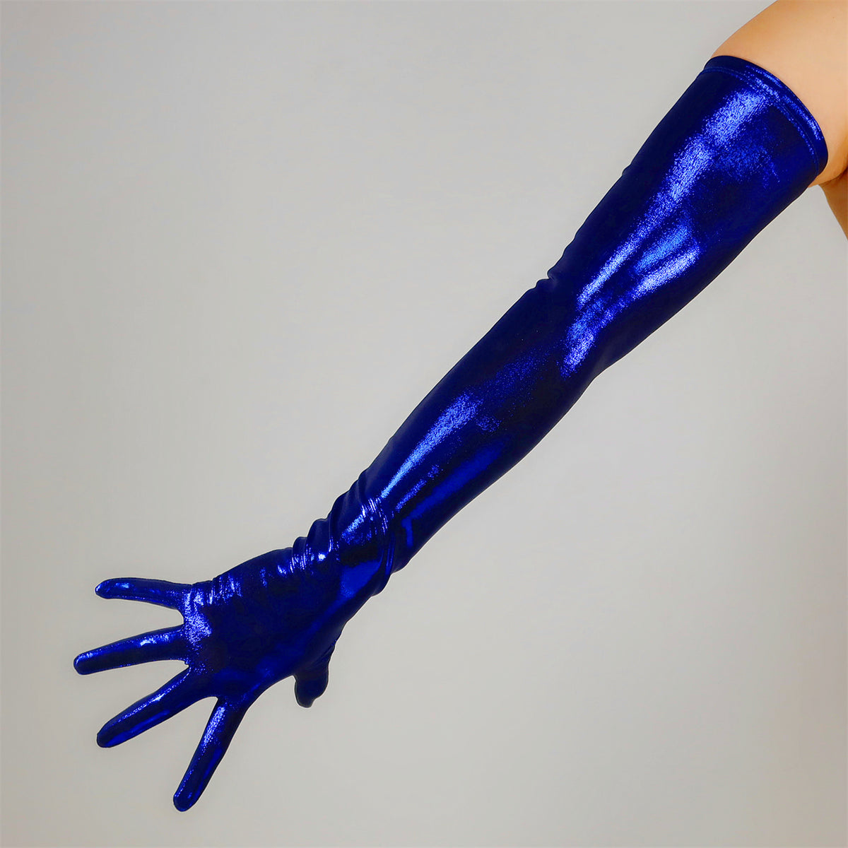 Women's Metallic Holo 27.6 Inch Slim Fit Full Finger Party Gloves