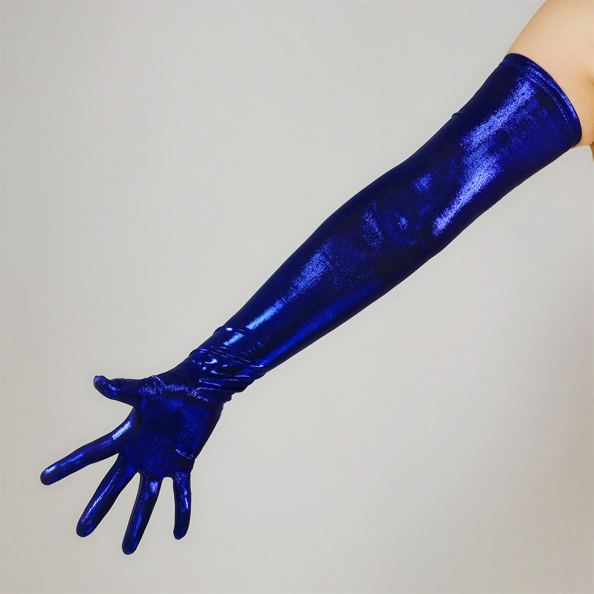 Women's Metallic Holo 27.6 Inch Slim Fit Full Finger Party Gloves