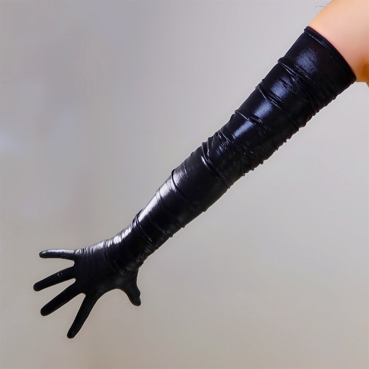 Women's Metallic Holo 35.4 Inch Slim Fit Full Finger Party Gloves