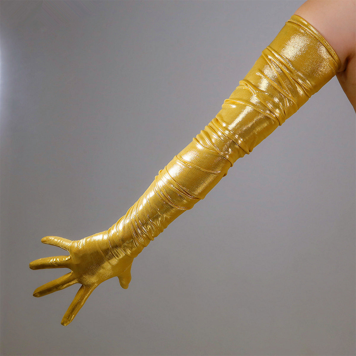 Women's Metallic Holo 35.4 Inch Slim Fit Full Finger Party Gloves