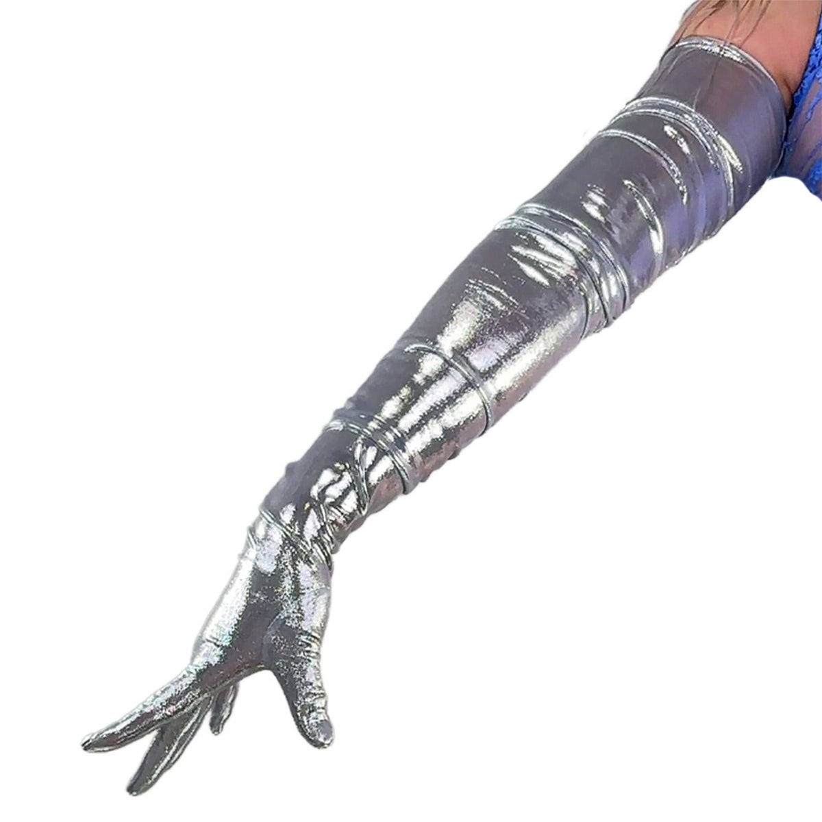 Women's Metallic Holo 35.4 Inch Slim Fit Full Finger Party Gloves